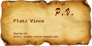 Platz Vince névjegykártya